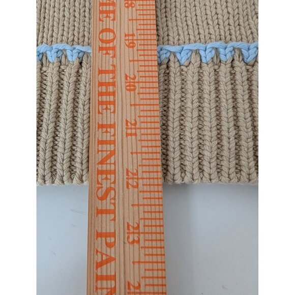 NEW Madewell Stripe Textured Cotton Crewneck Sweater Size XXL Beige Cozy NS655 - Picture 11 of 11